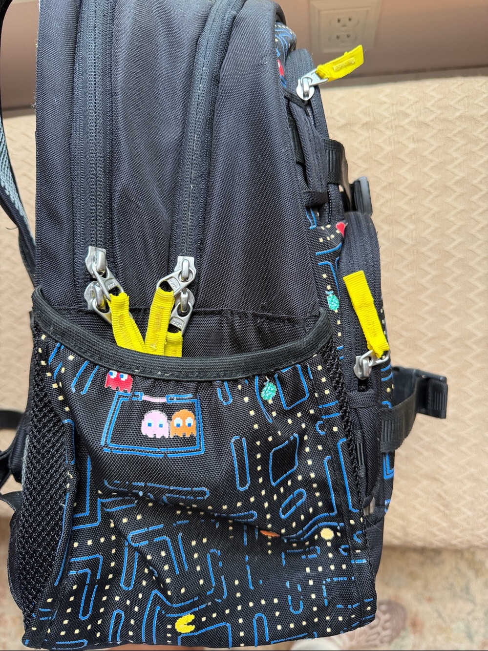 Pottery Barn Kids Black Pac-Man Print Backpack - Picture 6 of 6